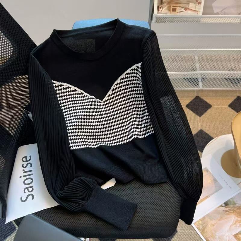 韩版灯笼袖雪纺衣