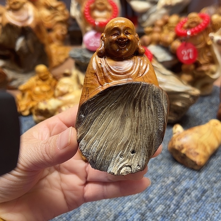 柏木太行崖柏手把摆件
