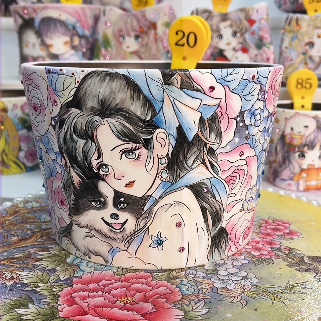 红陶薄雾花盆一物一拍