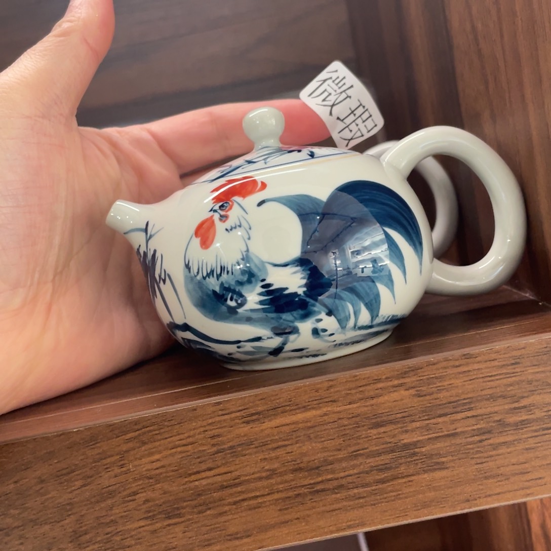 釉下手绘茶具微瑕