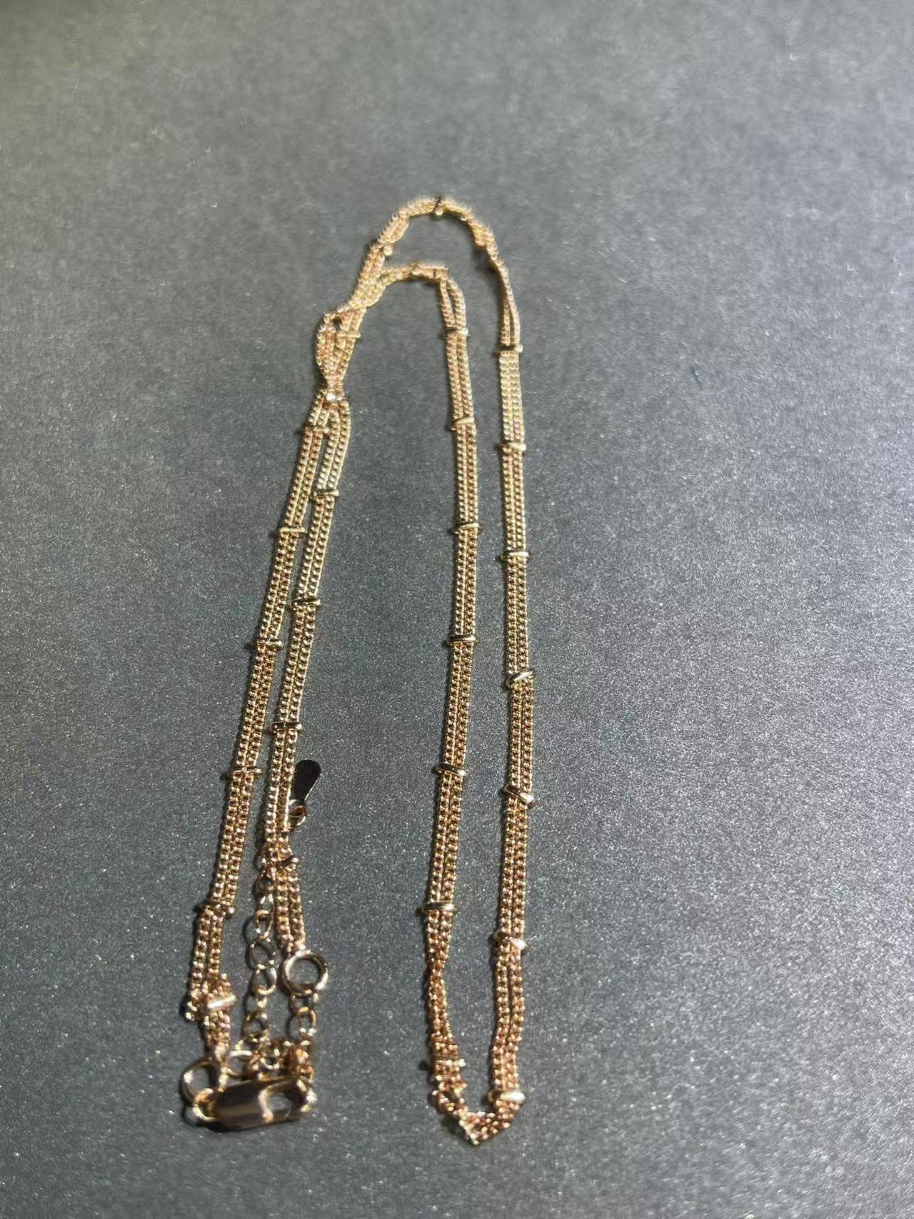 a2545玫色双排古巴项链多样性发货