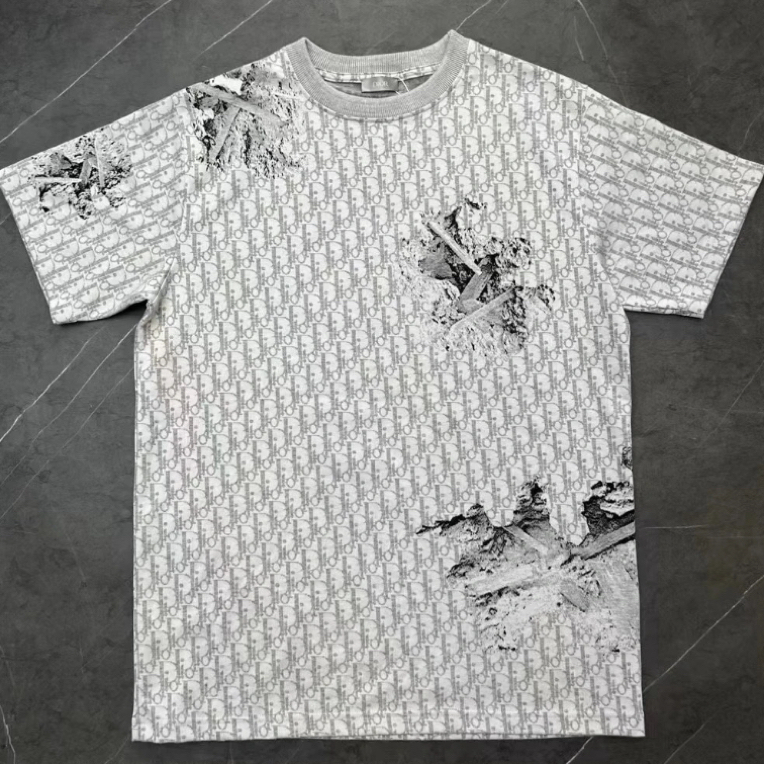 99新 DIOR/迪奥 98新/斜纹提花图案圆领短袖/XS码/SZ0040