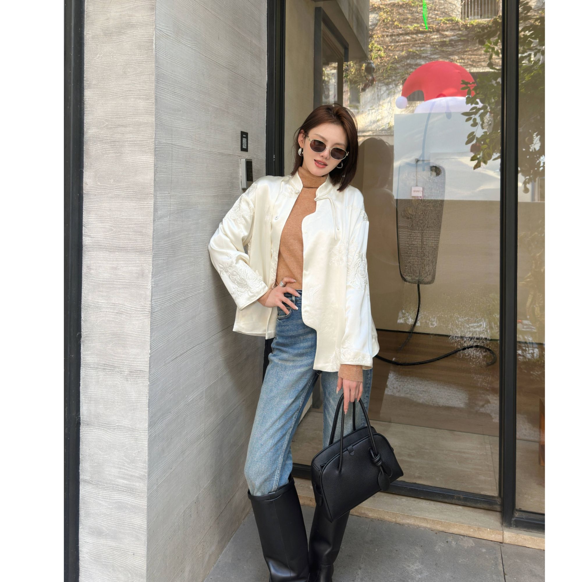 【黄心儿】菊花刺绣中式上衣-KDN1920