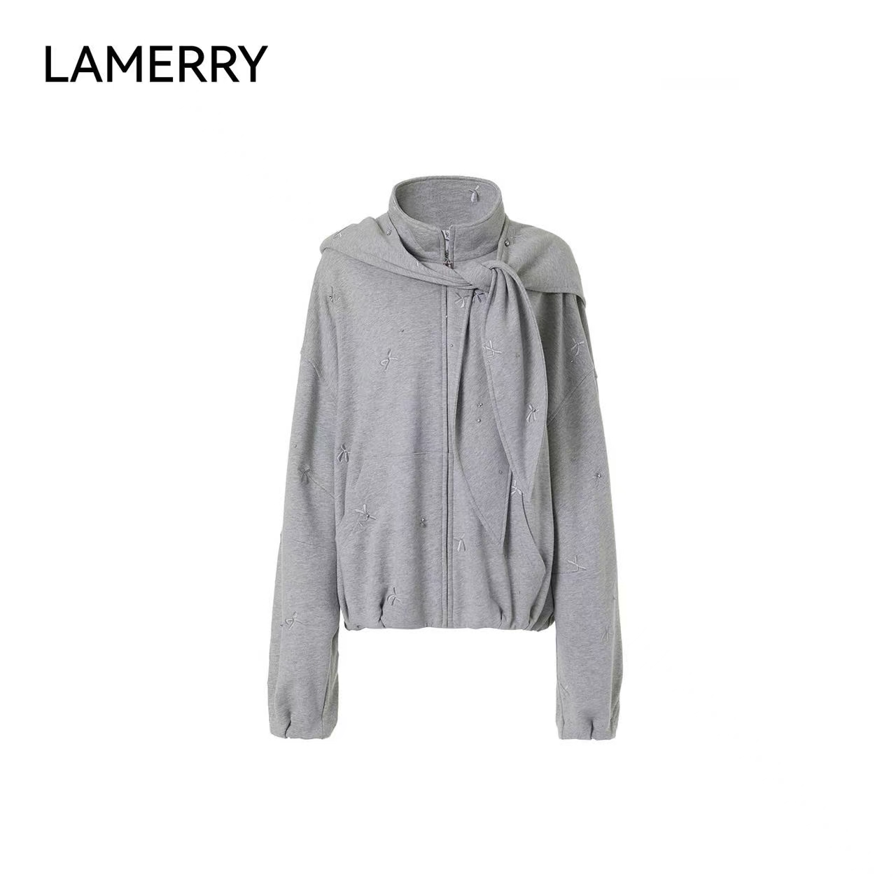 LAMERRY 25FW可拆卸帽子浅灰色卫衣（no退，支持换款换码）