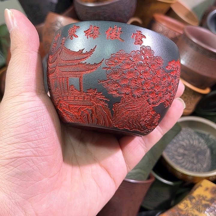 茶杯紫砂全手工紫砂主人杯 