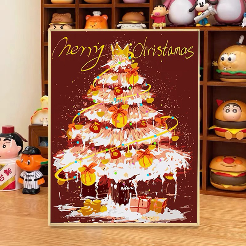 圣诞树5d钻石画满钻2025新款高颜值礼物送人客厅手工diy点贴闪砖