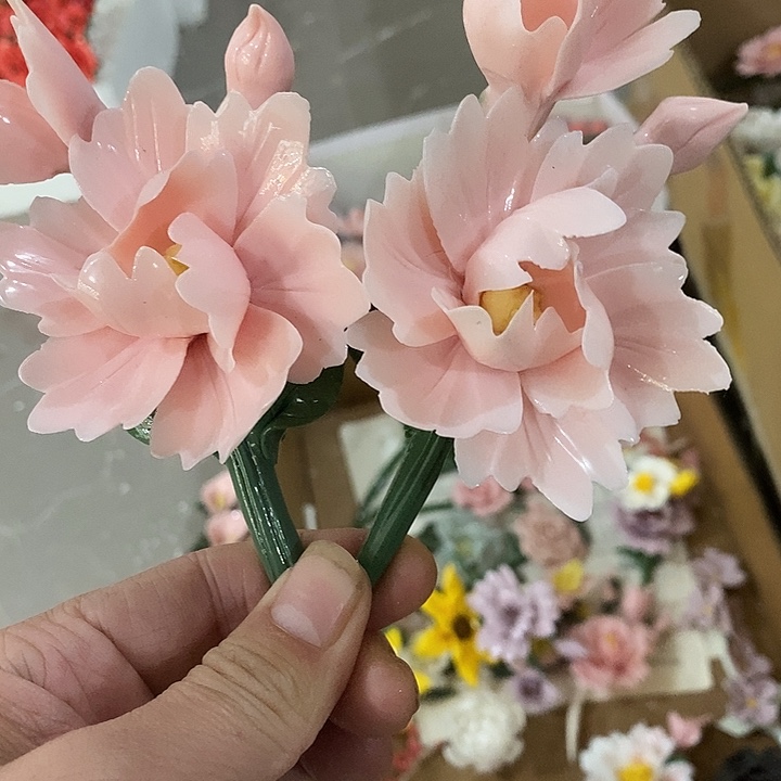 瓷片纯手工陶瓷花摆件1瑕