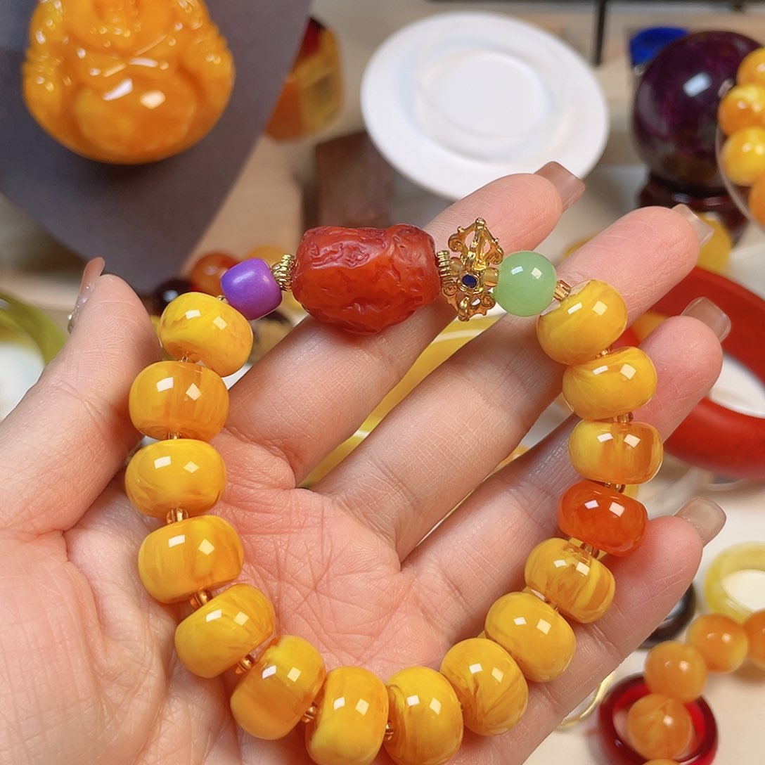 蜜蜡手链未镶嵌小**?手串