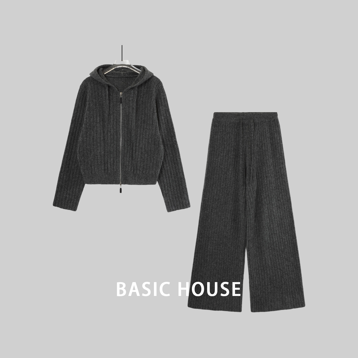 百家好Basic House休闲气质百搭气质时尚针织套装B1385B5UX72