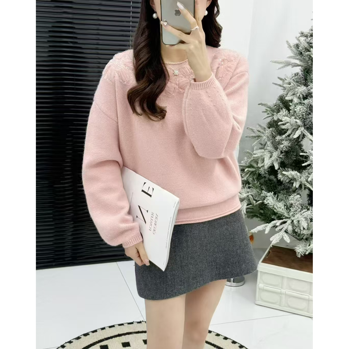 （花朵）玉姐家蜜熊加厚保暖花朵毛衣f575 J022525