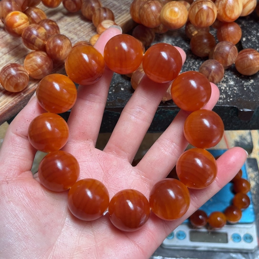 松木（琥珀木）手串/手链2.1包浆