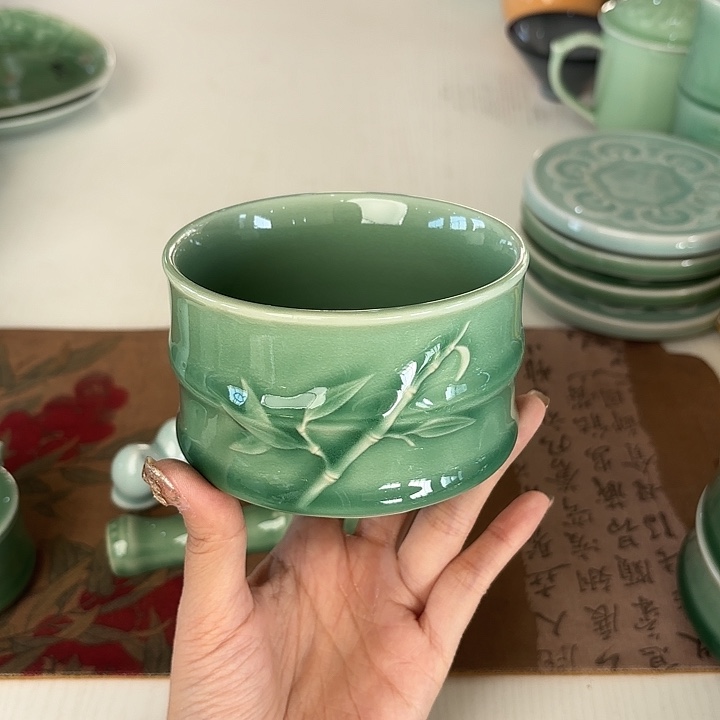 龙泉云间青瓷小米茶器