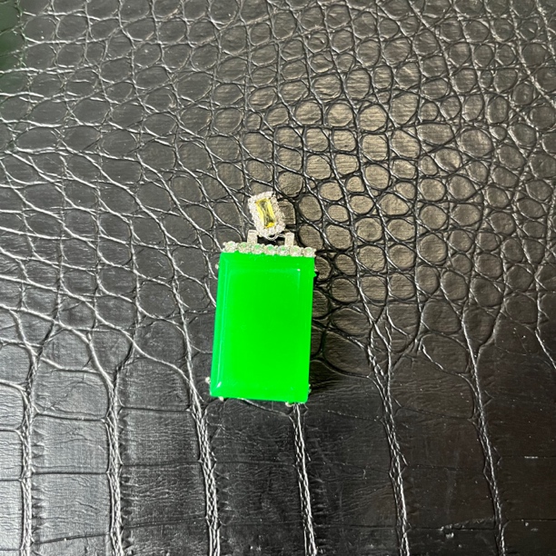 翡翠满绿无事牌吊坠824