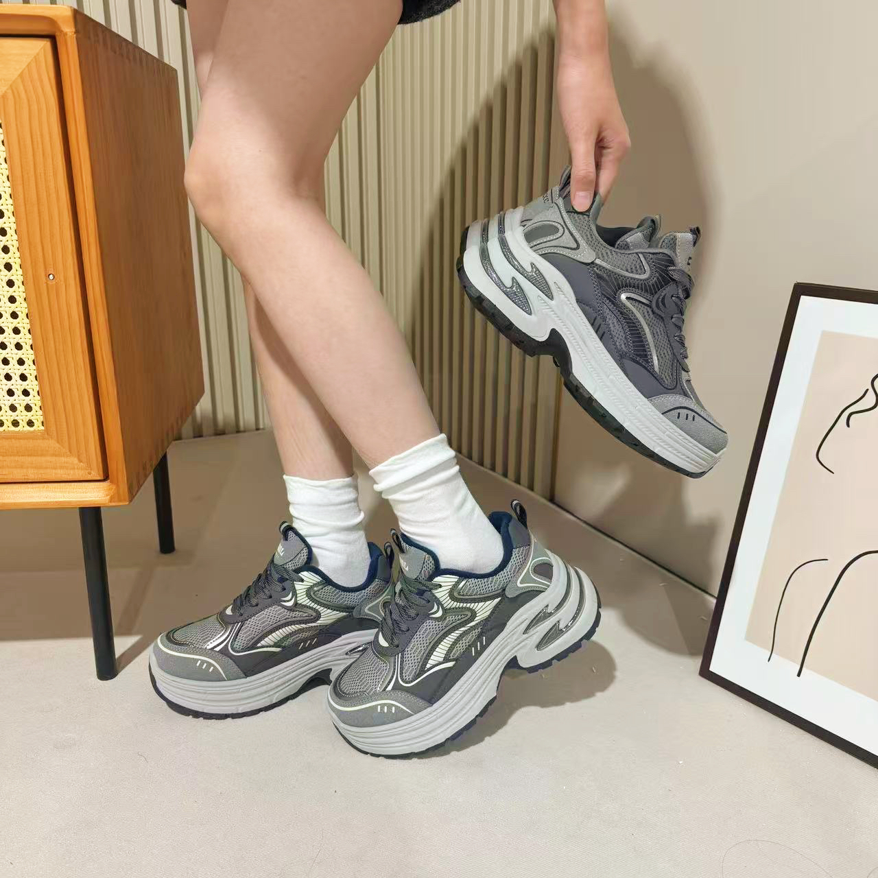 【蛇年限定 海浪】2025新款百搭加绒鞋潮流休闲老爹鞋SS2