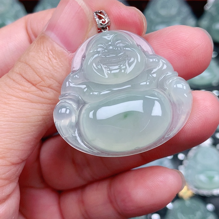 吊坠(不含链)18K金镶嵌翡翠