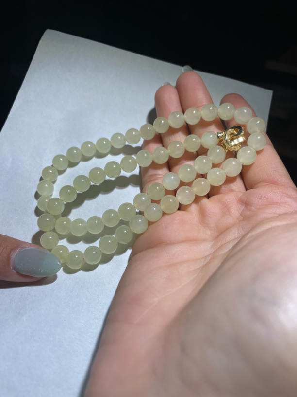 和田玉黄玉美人链