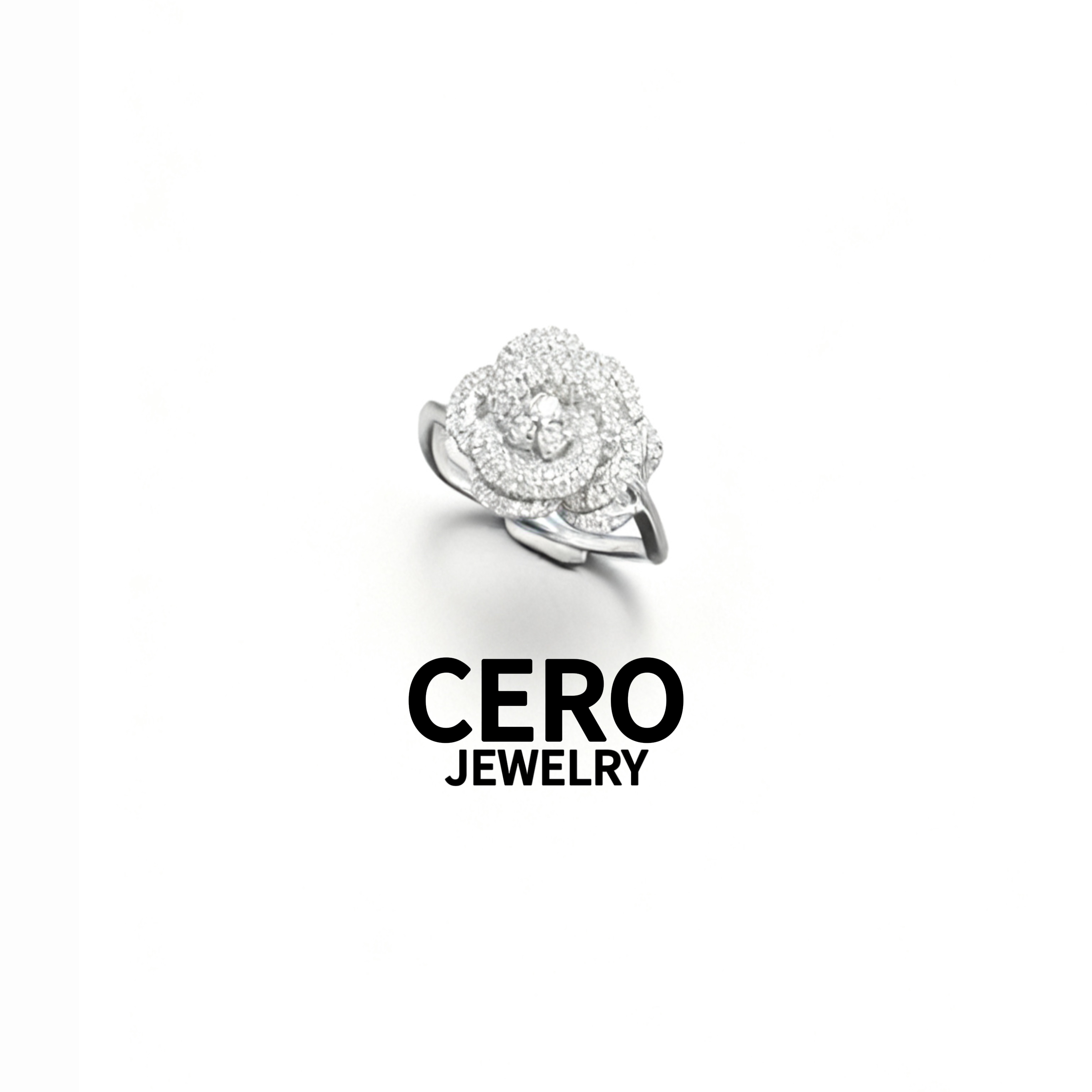 CERO【玫瑰钻冕戒指】满钻玫瑰时尚百搭戒指PL00168