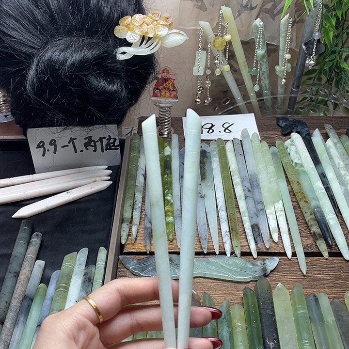 蛇纹石玉发饰未镶嵌