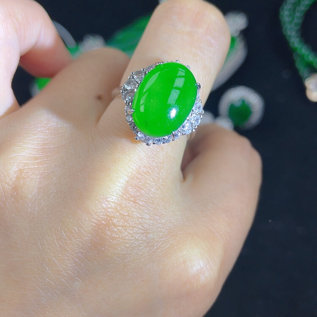 翡翠吊坠(不含链)银S925镶嵌