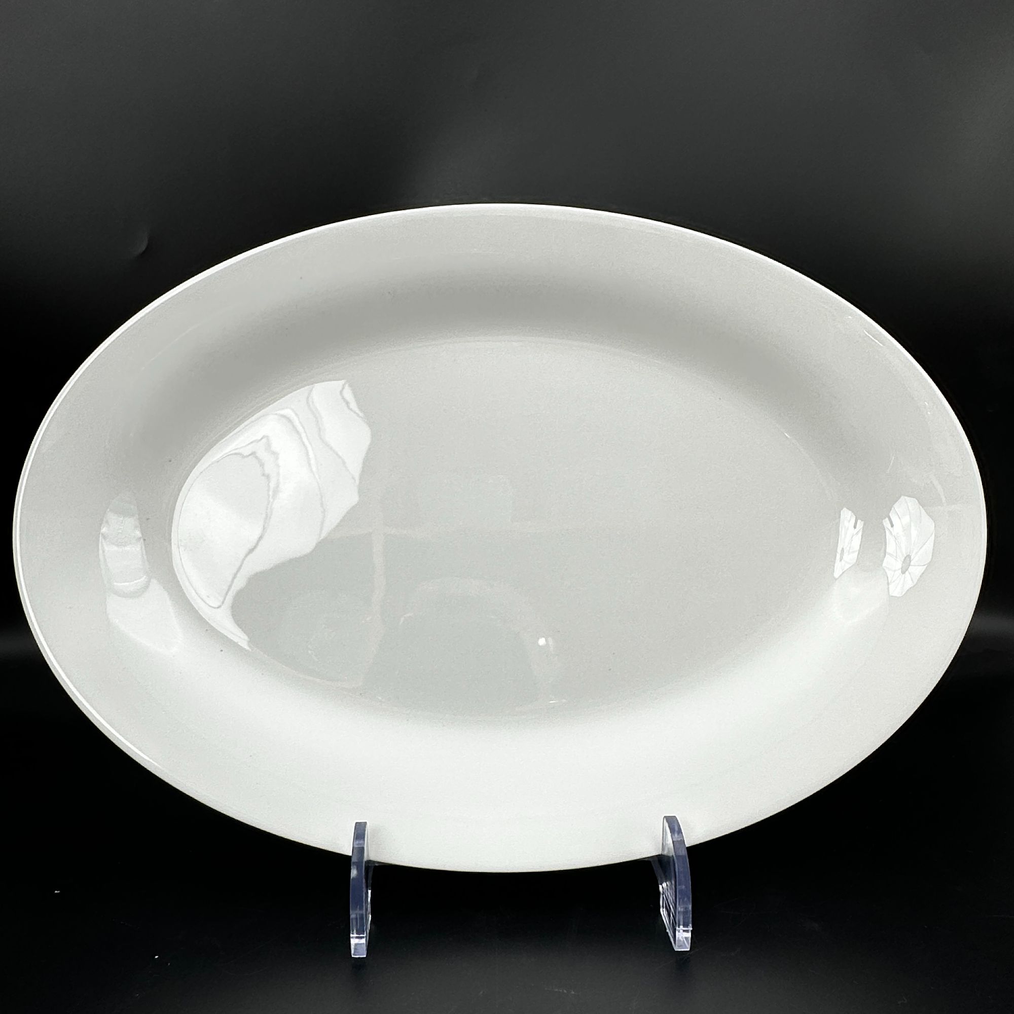 镁质瓷圆形大号中式菜盘纯色青釉鱼盘椭圆形盘传统工艺浮雕家用