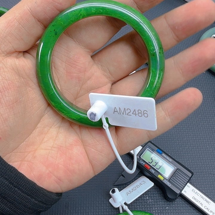 和田玉（碧玉）手镯未镶嵌老*57.7