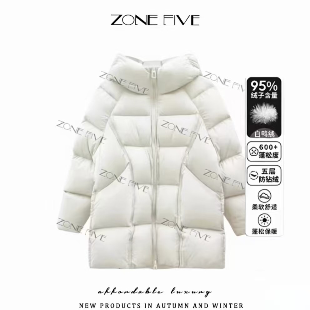 【95白鸭绒】中长款超轻泡芙肌感保暖羽绒服龟背设计显瘦SA7