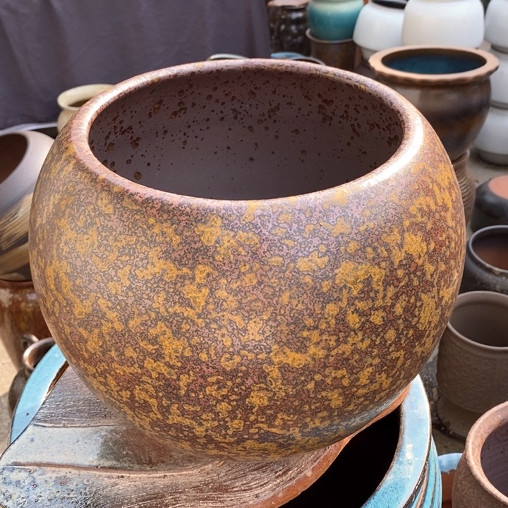 紫砂花盆高约27口约23