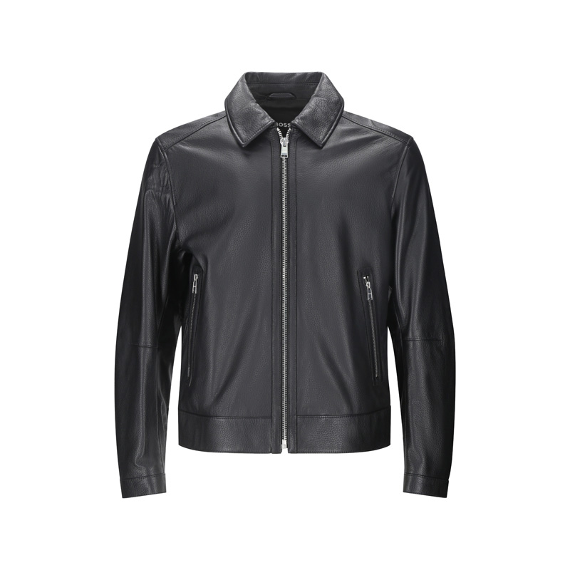 Hugo Boss雨果博斯 25秋冬新品 男士black系列皮衣皮夹克50543214