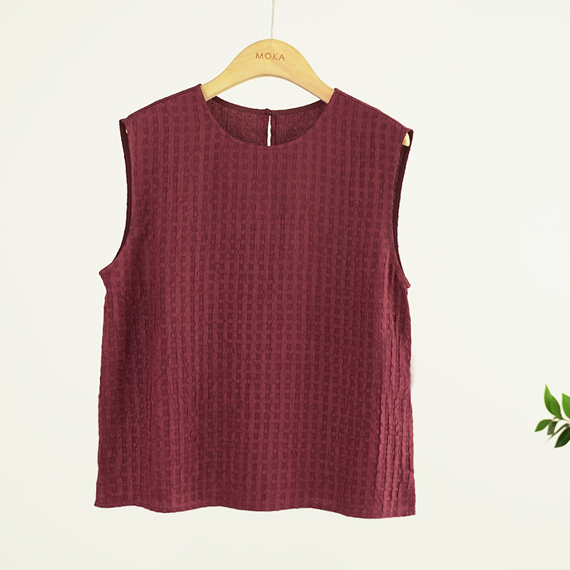 桑蚕丝背心无袖圆领套头女士衬衫（241980）20922