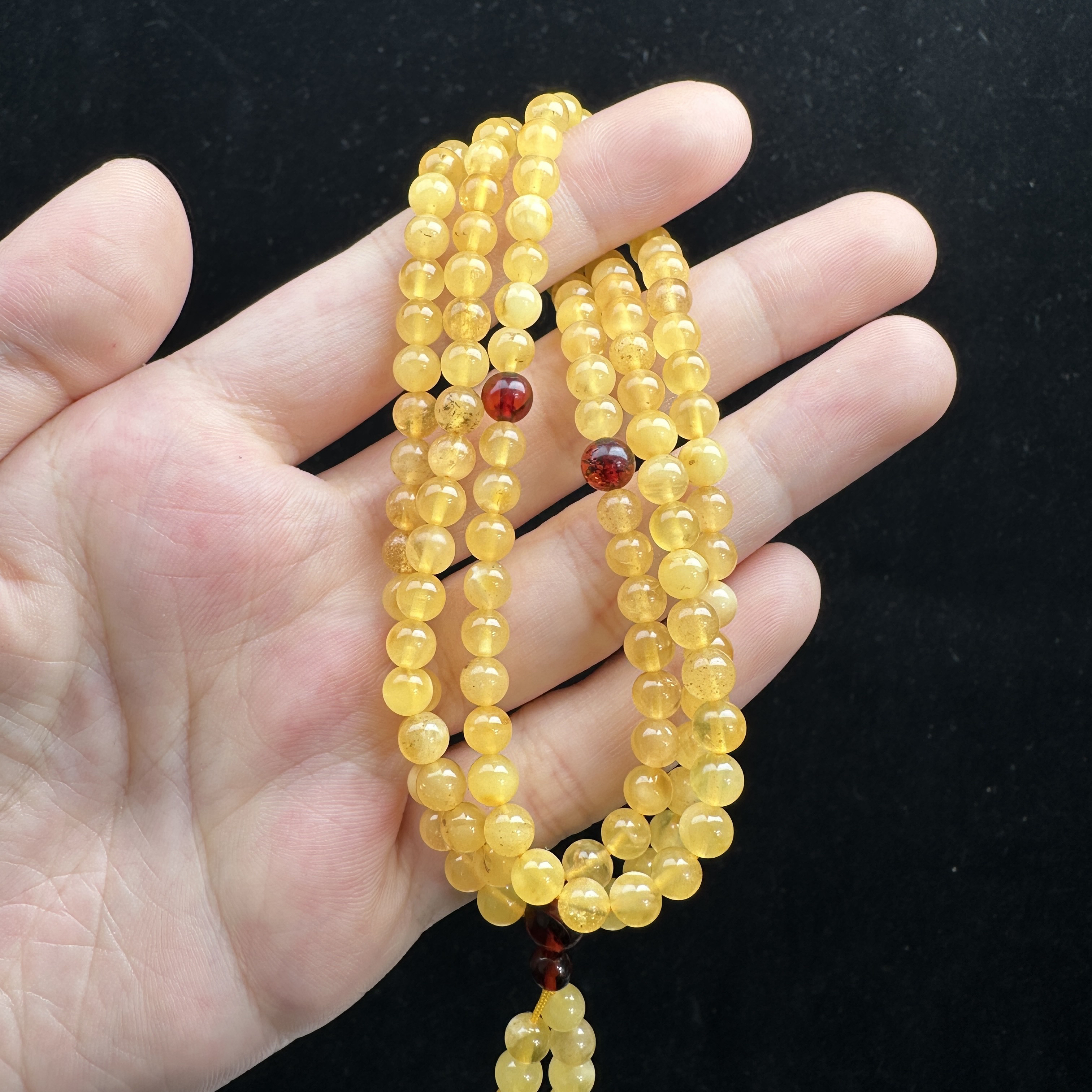 D4667【瑕疵】天然原矿蜜蜡 小米链4.9mm支持复检假一罚十