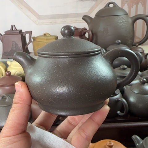 紫砂茶壶梨皮天青230c c