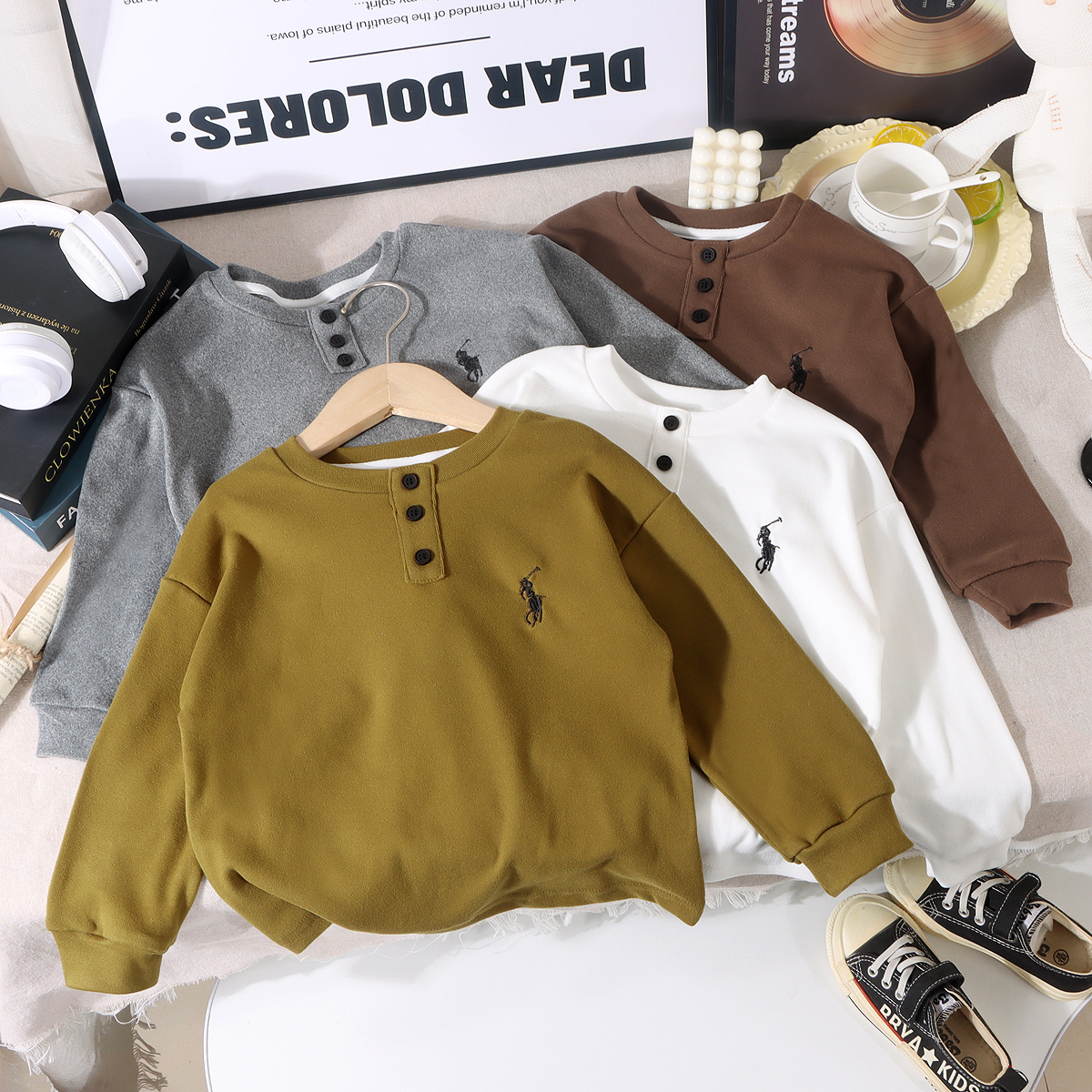 2025新款儿童冬季打底衫男童纯色打底上衣