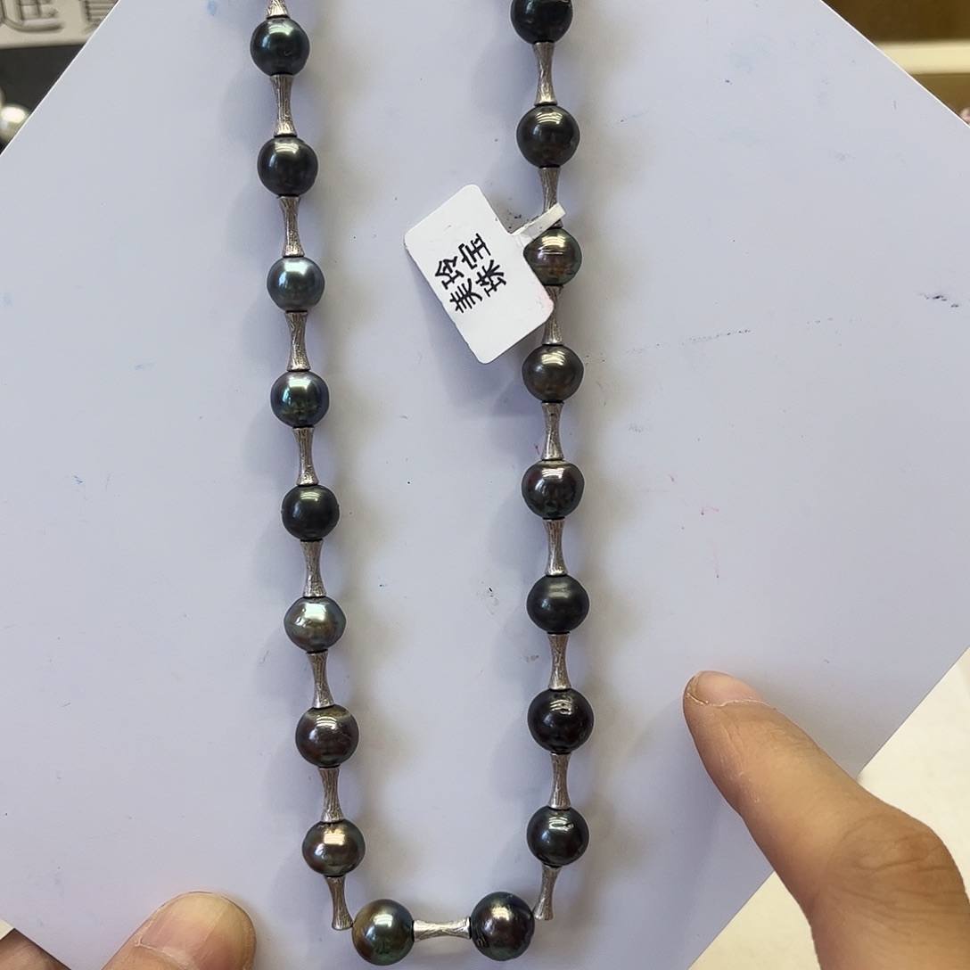 海水珍珠银S925镶嵌颈饰