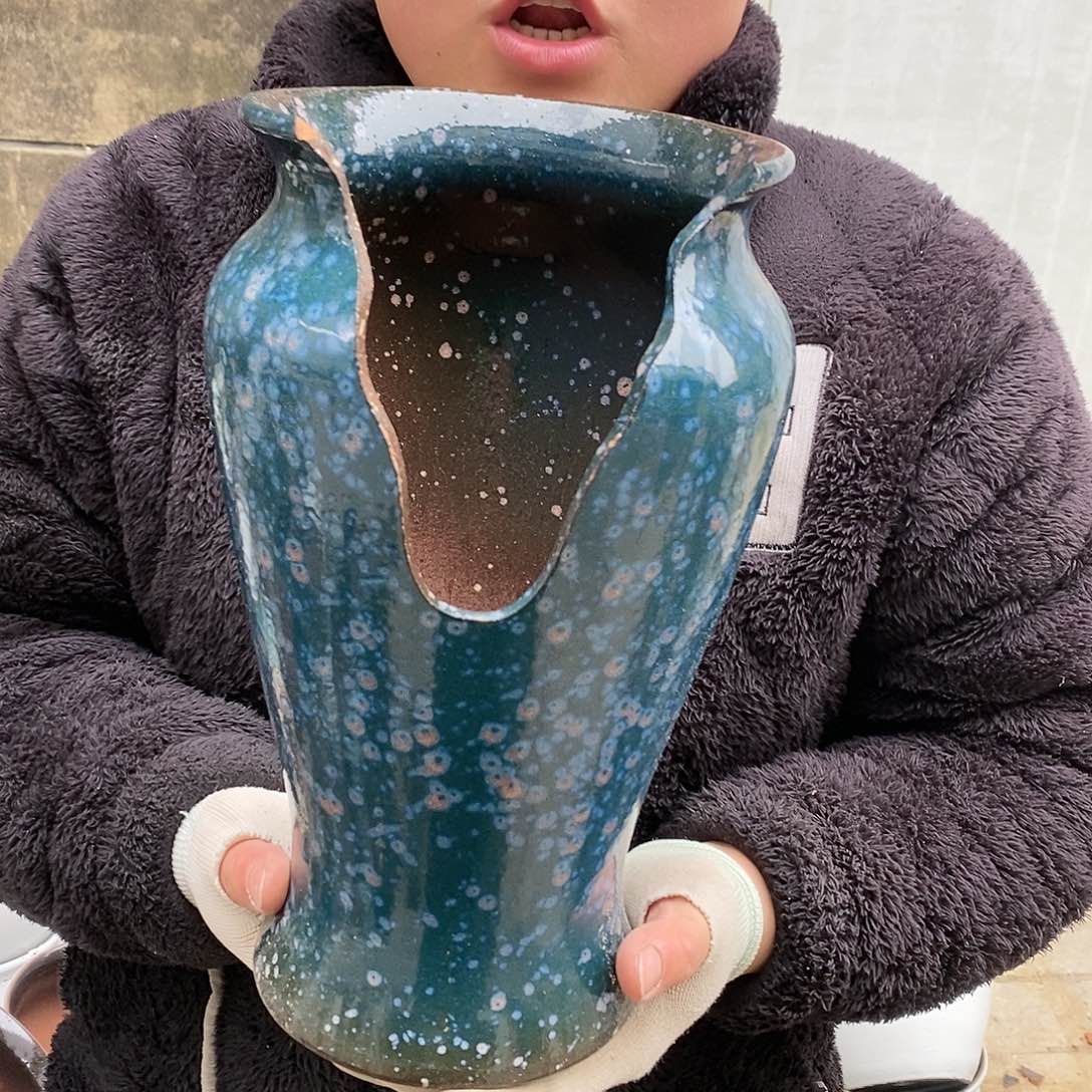 紫砂花盆瑕疵口16高30