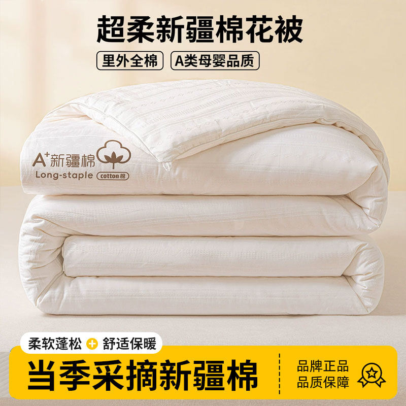 全棉新疆棉花被子被芯春秋被加厚冬被单双人棉絮被褥棉被四季通用