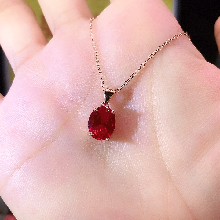 银S925镶嵌吊坠(赠链)红宝石
