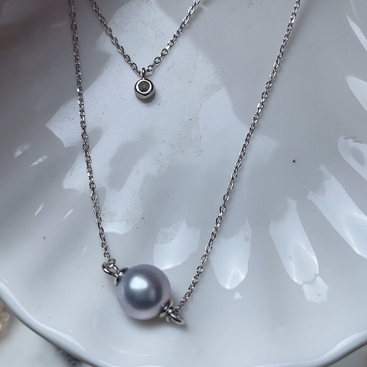 颈饰银S925镶嵌海水珍珠