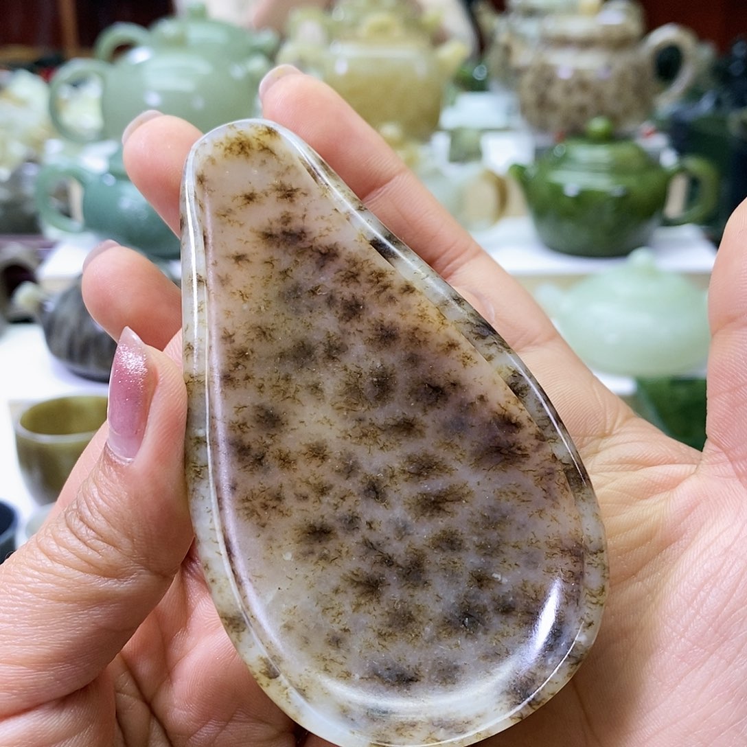 和田玉茶则未镶嵌