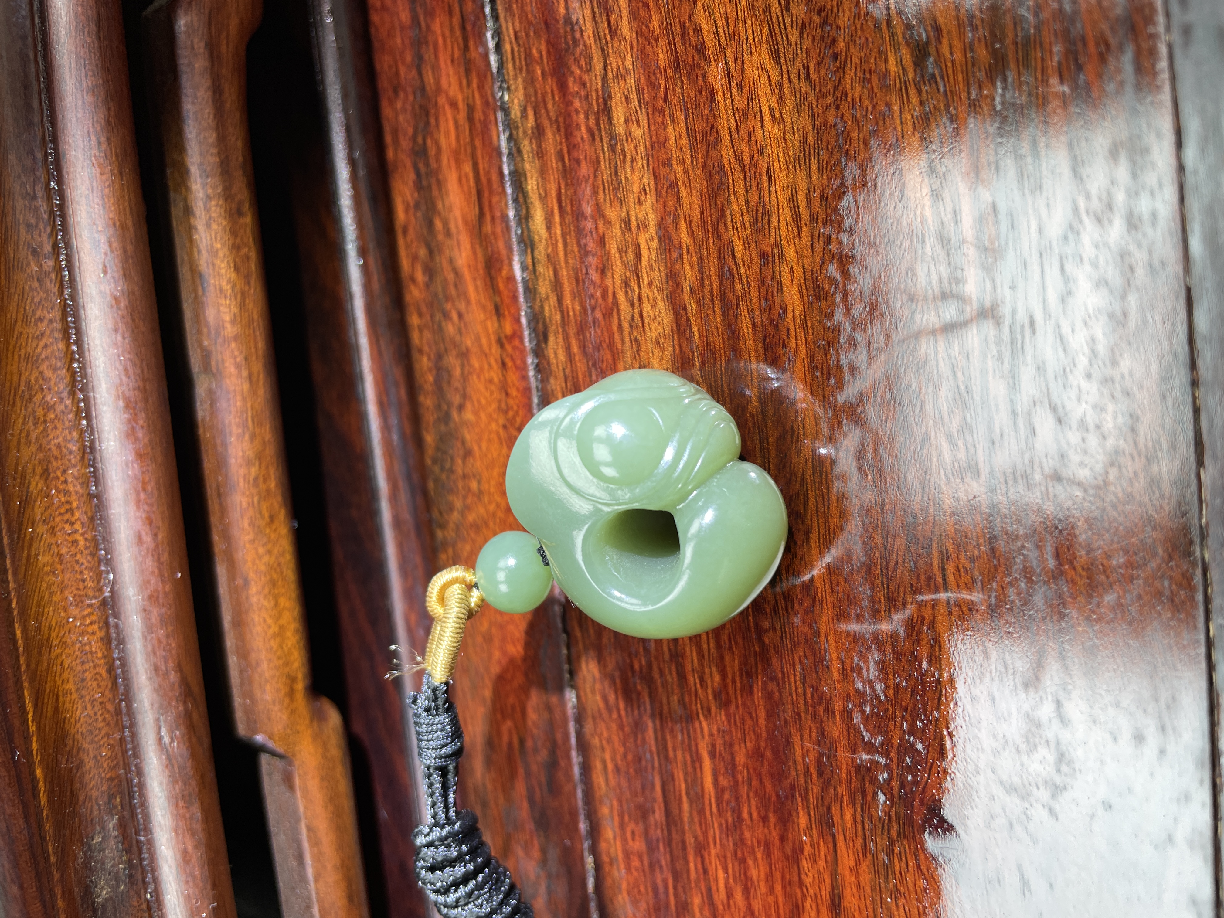 【韵宝斋珠宝】正宗上等析木玉玉猪龙吊坠手工雕刻挂坠精美气质