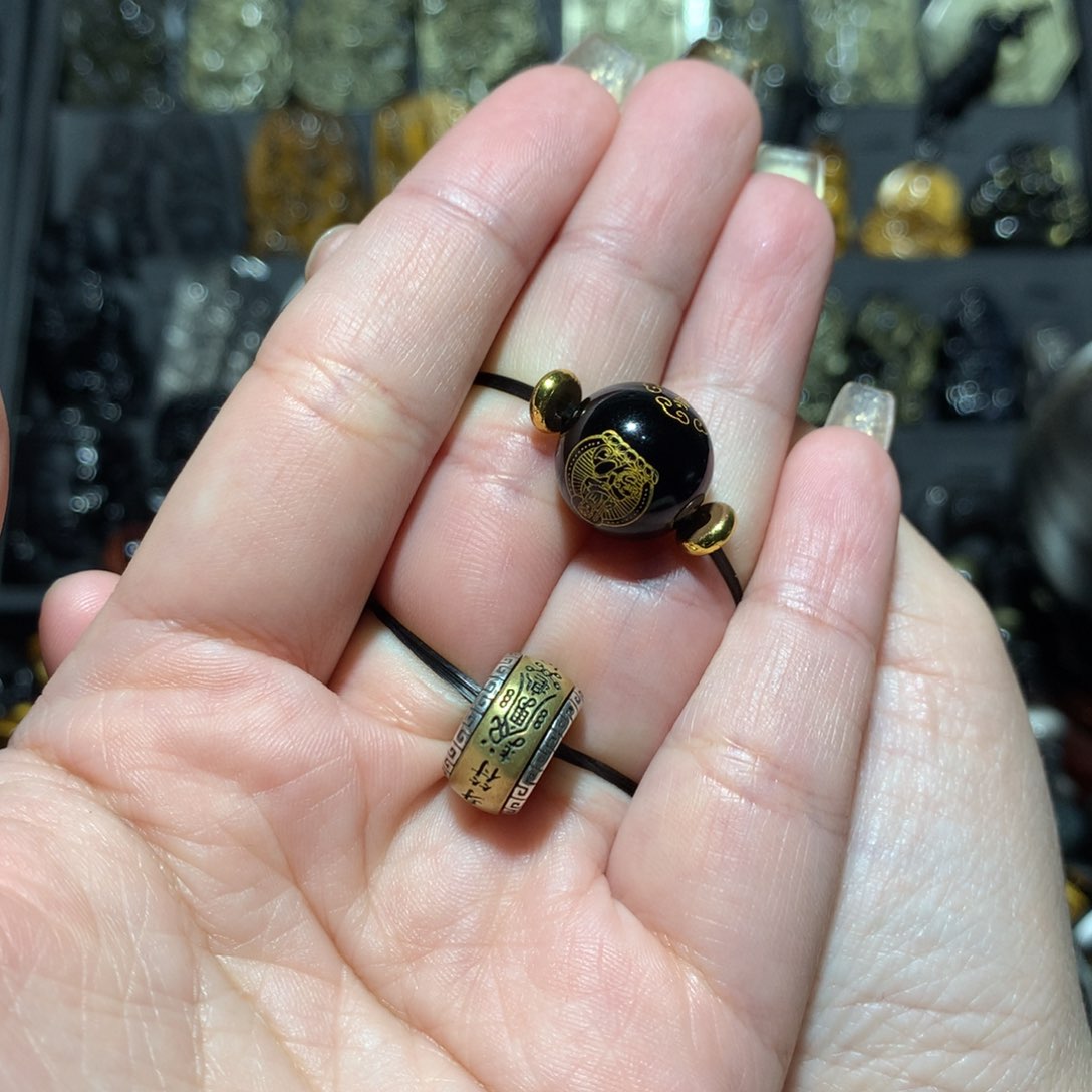 未镶嵌黑曜岩吊坠(不含链)福***饼