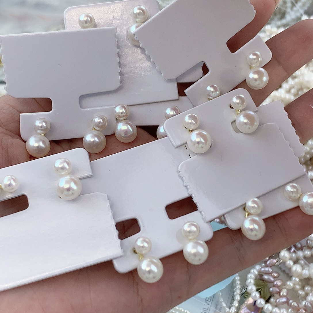 银S925镶嵌耳饰淡水珍珠雪人