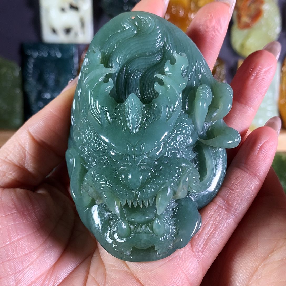 岫玉手把件未镶嵌一****夕