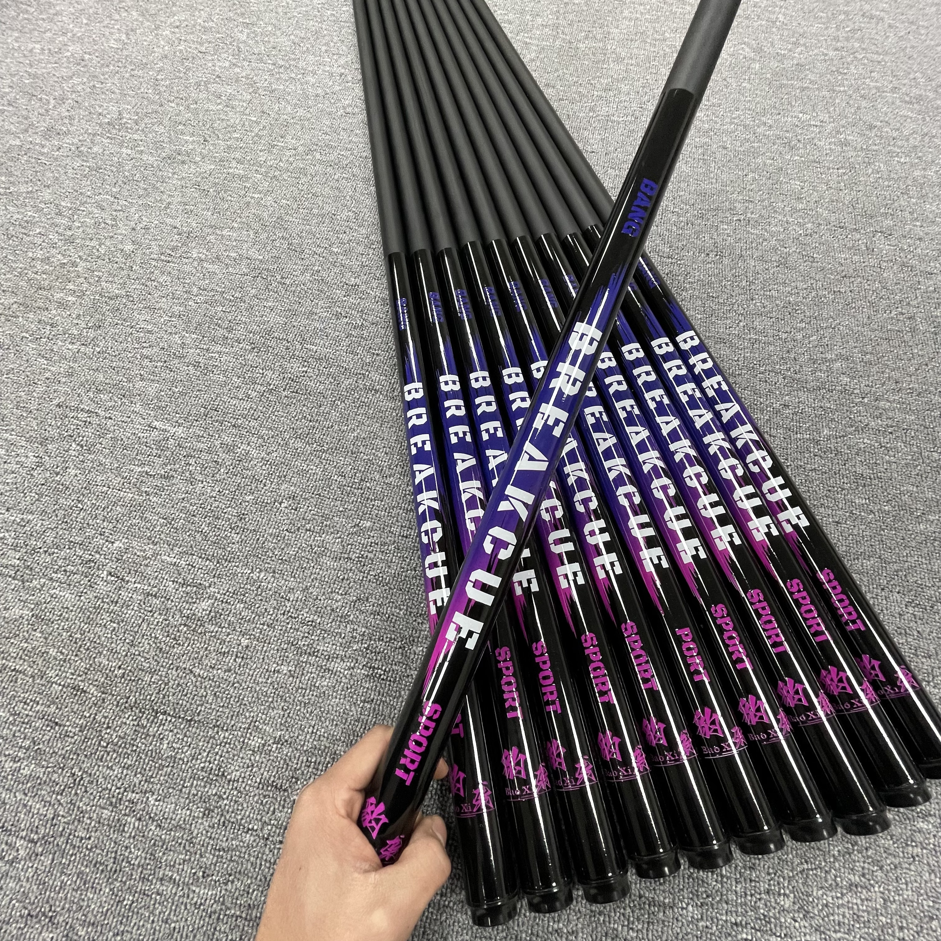 黑科技台球杆冲杆暴力开球杆一体通杆技术冲碳纤维球杆