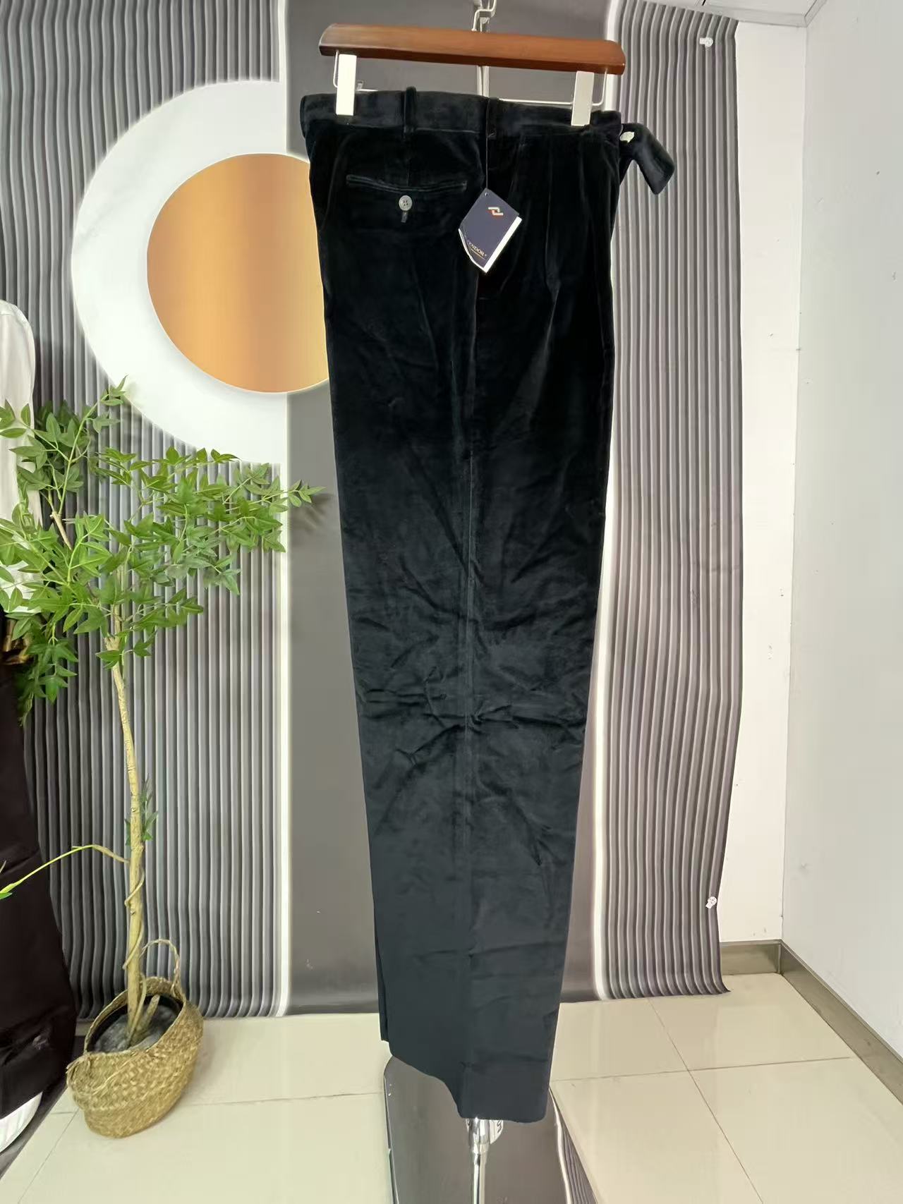 秋冬新品，宽松直筒加厚金丝绒西裤中老年爸爸款