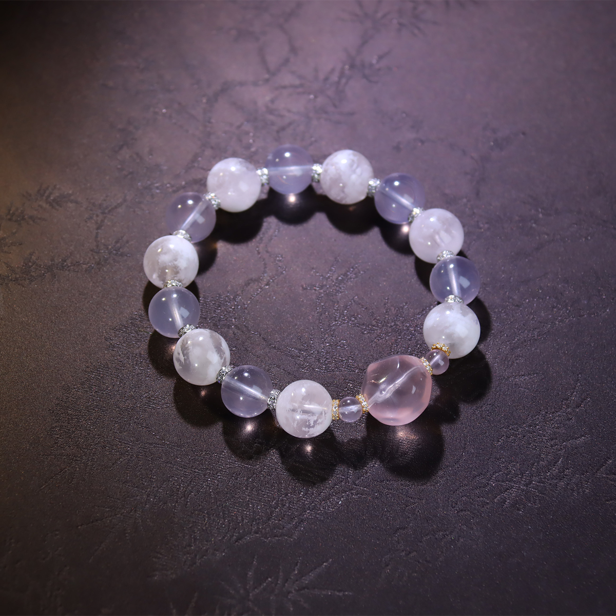 <樱花粉多宝>卡10-11mm手串+S925银