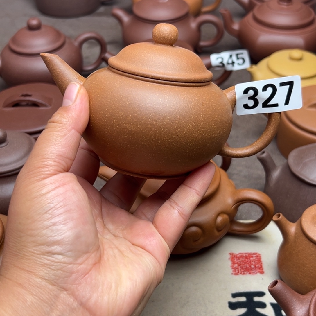 紫砂茶壶黄降坡半手工240cc左右