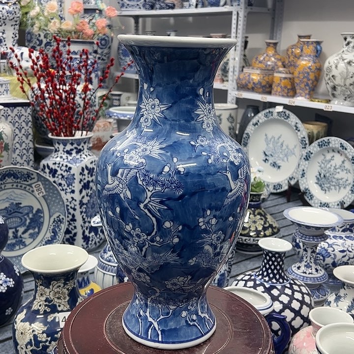 摆件青花瓷手工手绘高温釉下彩家居摆件，花瓶，福利放漏