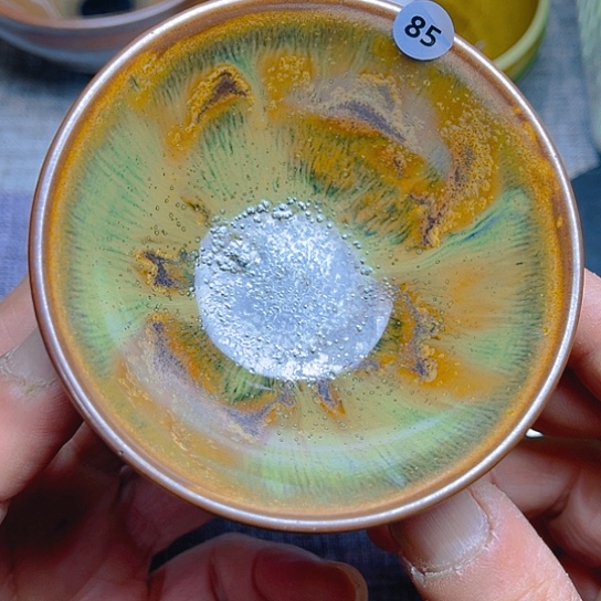 茶盏微瑕龙窑柴烧平口器型8.5口径