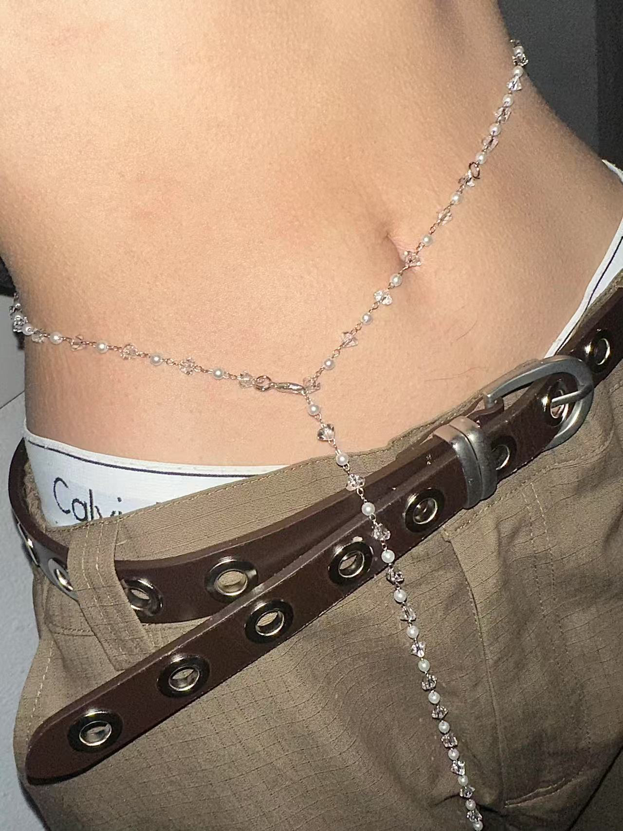 【饰品不退换】Thisiszoom多款式水钻水晶珍珠时尚腰链