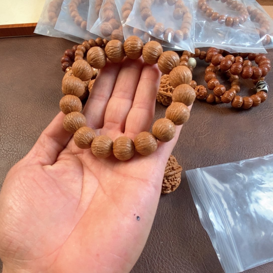 猴头核桃吊坠三维同尺16凤羽